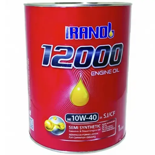 روغن موتور ایرانول 10W40 SJ 12000 نیمه سینتتیک چهار لیتری
